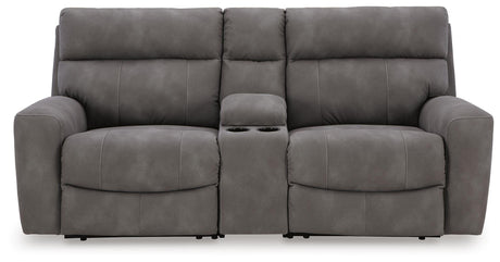 Next-Gen DuraPella Power Reclining Sectional Loveseat with Console - Furniture World