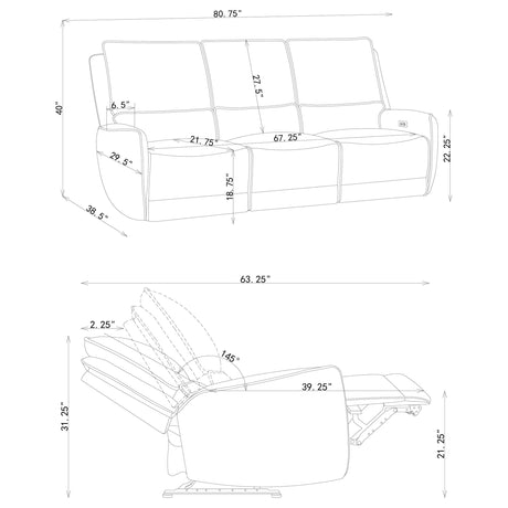 Sylmar Power Reclining Sofa - Furniture World