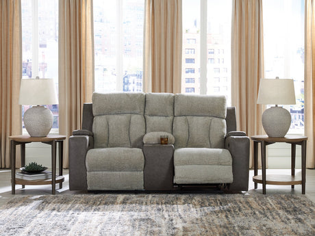 WhipLash Power Reclining Loveseat with Console - Furniture World