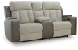 WhipLash Power Reclining Loveseat with Console - Furniture World