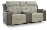 WhipLash Power Reclining Loveseat with Console - Furniture World