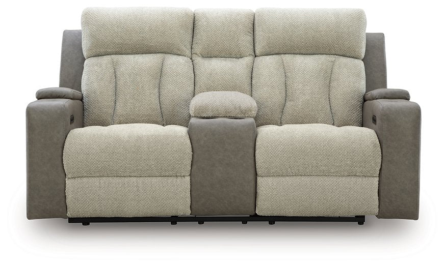 WhipLash Power Reclining Loveseat with Console - Furniture World