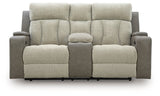 WhipLash Power Reclining Loveseat with Console - Furniture World