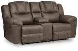 Lowilla Reclining Loveseat with Console - Furniture World