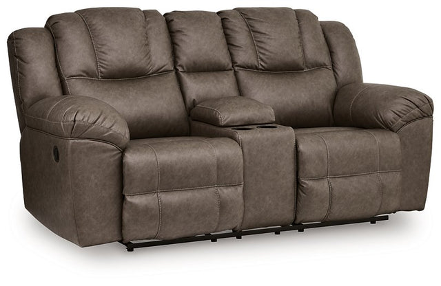 Lowilla Reclining Loveseat with Console - Furniture World