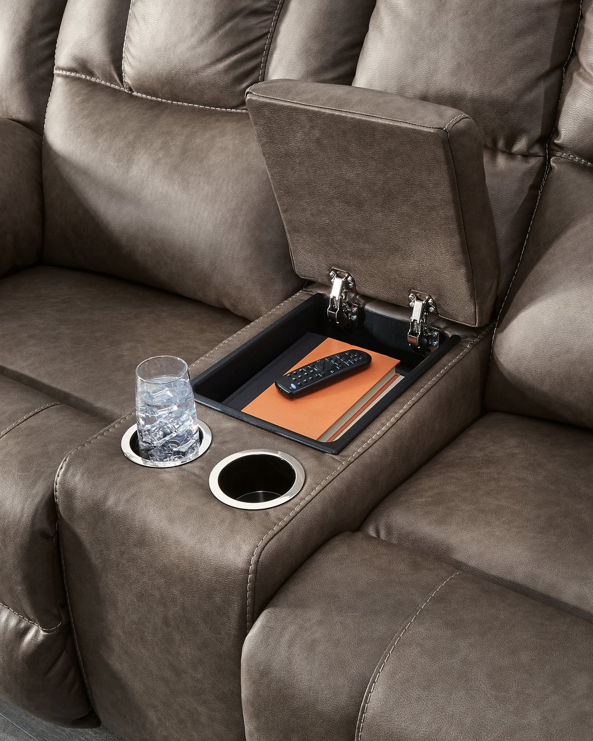 Lowilla Reclining Loveseat with Console - Furniture World