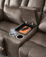Lowilla Reclining Loveseat with Console - Furniture World