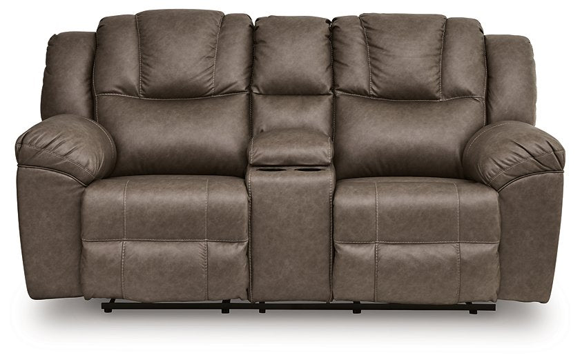 Lowilla Reclining Loveseat with Console - Furniture World