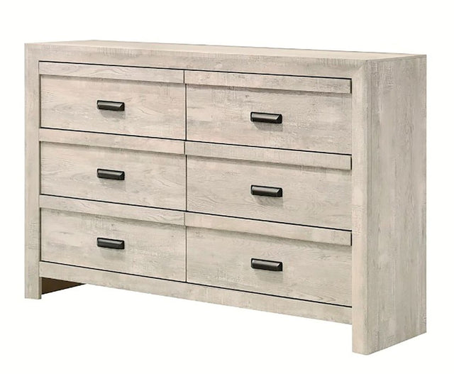 Crown Mark Furniture Valor 6 Drawer Dresser in Gray image