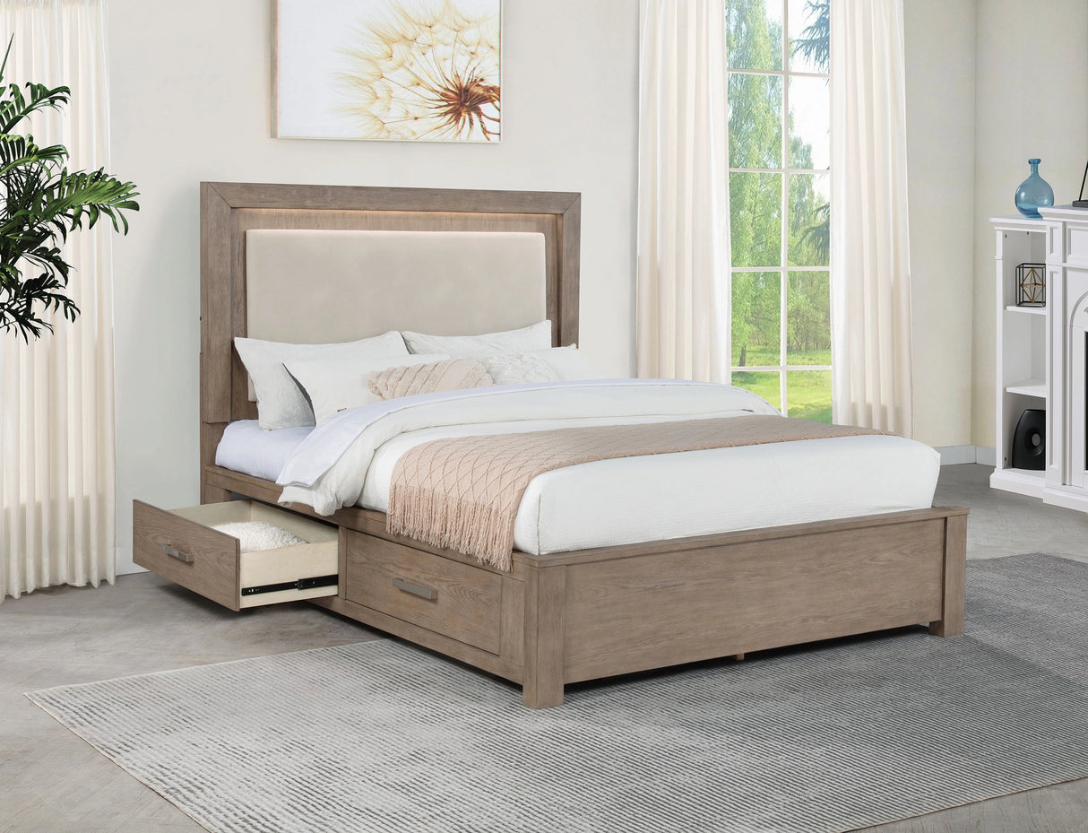 Kenora Panel Platform Storage Bed with LED Lighting