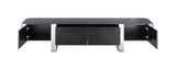 Leknes TV Stand Black w/ Silver Frame