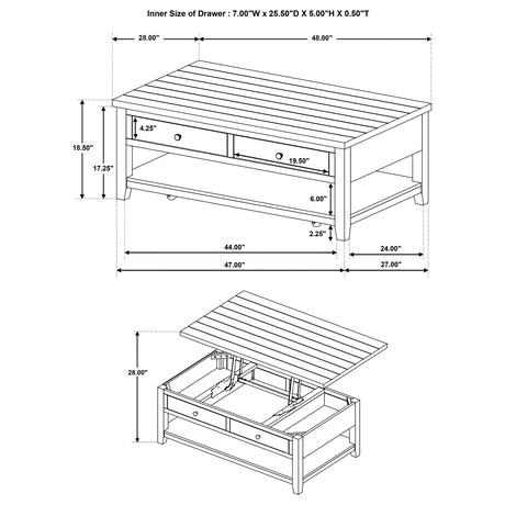 Payne Mobile Lift-Top Coffee Table - Furniture World