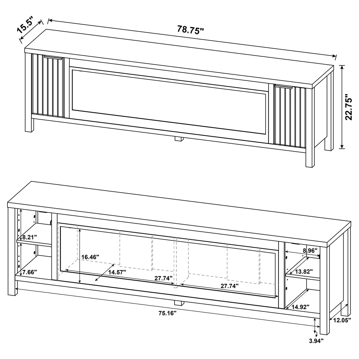Carey TV Stand Fireplace Console - Furniture World