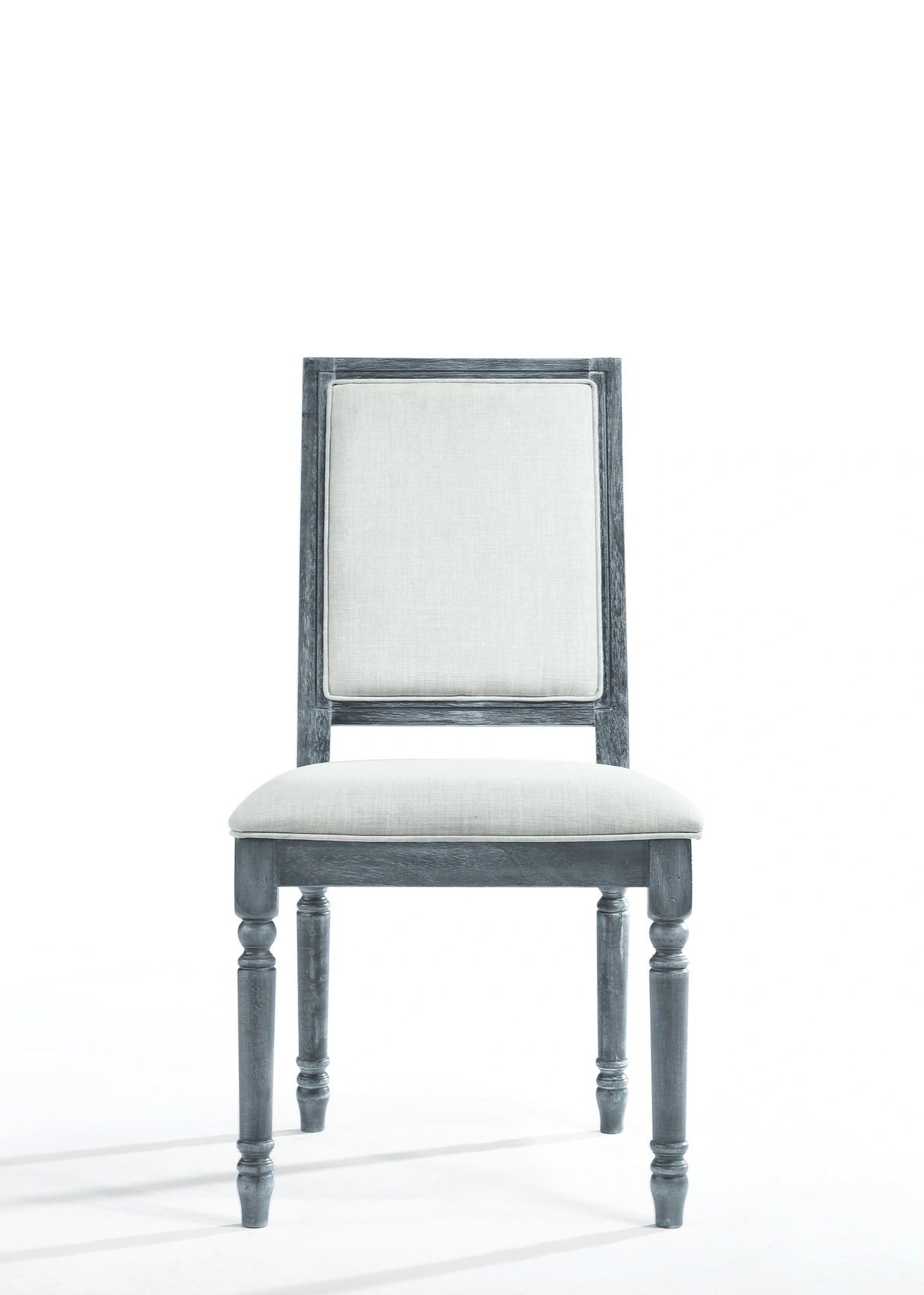 Leventis Cream Linen & Weathered Gray Side Chair