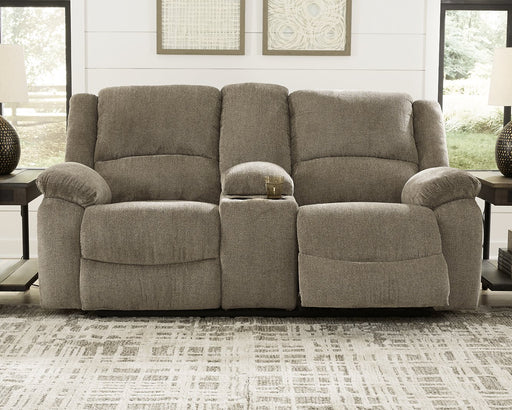 Draycoll Reclining Loveseat with Console - Furniture World