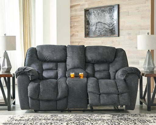 Capehorn Reclining Loveseat with Console - Furniture World