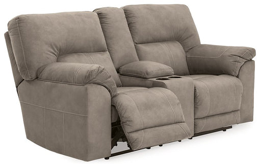 Cavalcade Reclining Loveseat with Console - Furniture World