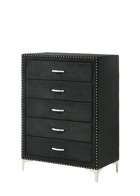 Crown Mark Furniture Lucinda 5 Drawer Chest in Black image