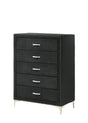 Crown Mark Furniture Lucinda 5 Drawer Chest in Black image