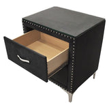 Lucinda 2 Drawer Nightstand in Black