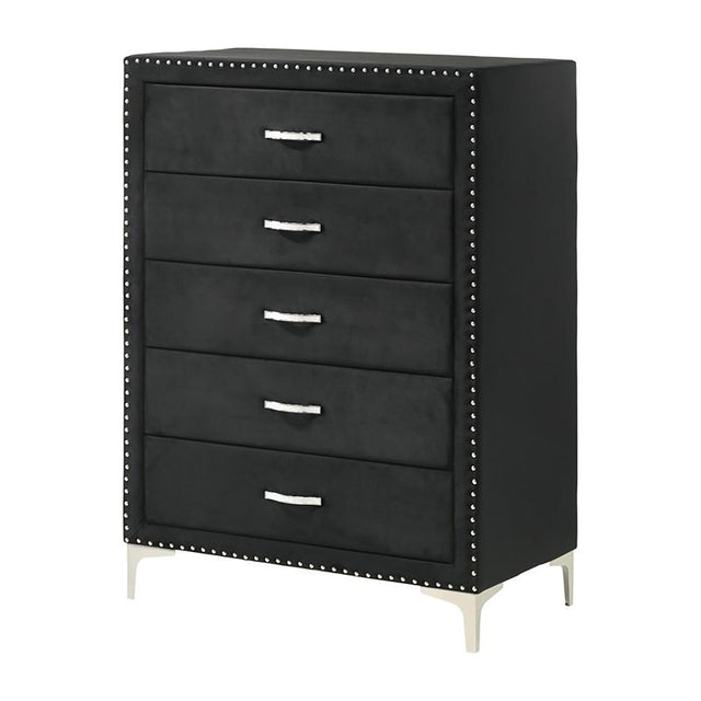 Crown Mark Furniture Lucinda 5 Drawer Chest in Black image