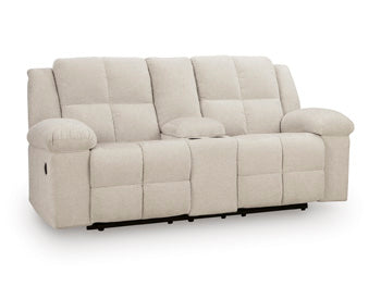 Orlen Reclining Loveseat with Console - Furniture World
