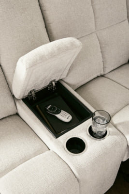 Orlen Reclining Loveseat with Console - Furniture World