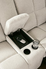Orlen Reclining Loveseat with Console - Furniture World