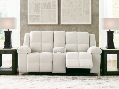 Orlen Reclining Loveseat with Console - Furniture World