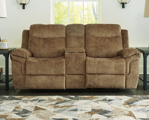 Huddle-Up Glider Reclining Loveseat with Console - Furniture World