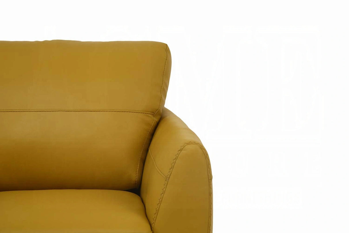 Valeria Mustard Leather Sofa