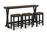 Wildenauer Counter Height Dining Table and 3 Barstools Set