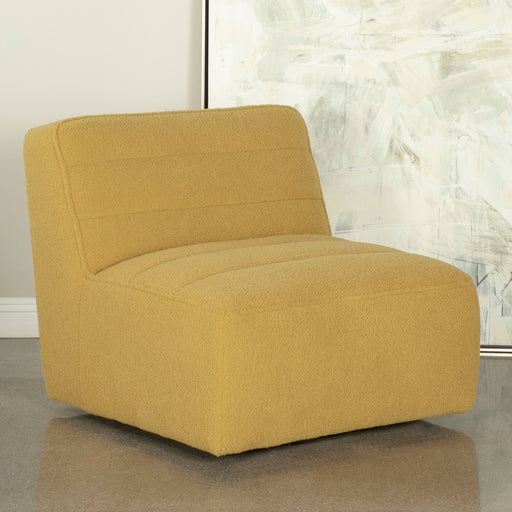 Cobie Upholstered Swivel Armless Chair - Furniture World