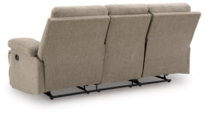 Side-Swipe Reclining Sofa with Drop Down Table - Furniture World