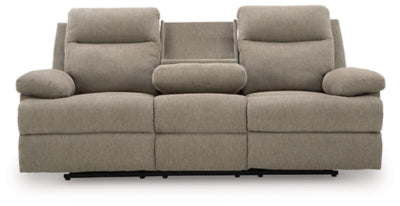 Side-Swipe Reclining Sofa with Drop Down Table - Furniture World