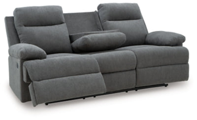 Side-Swipe Reclining Sofa with Drop Down Table - Furniture World