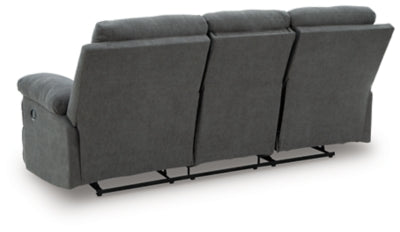 Side-Swipe Reclining Sofa with Drop Down Table - Furniture World
