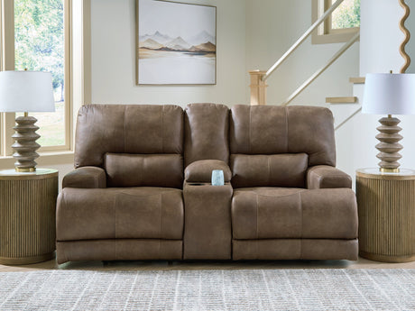 Beckley Place Power Reclining Loveseat with Console - Furniture World