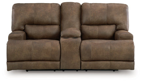 Beckley Place Power Reclining Loveseat with Console - Furniture World