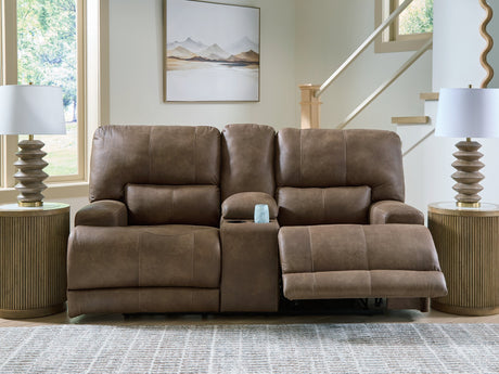 Beckley Place Power Reclining Loveseat with Console - Furniture World