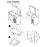 Flora Makeup Vanity Table with LED Mirror and Stool
