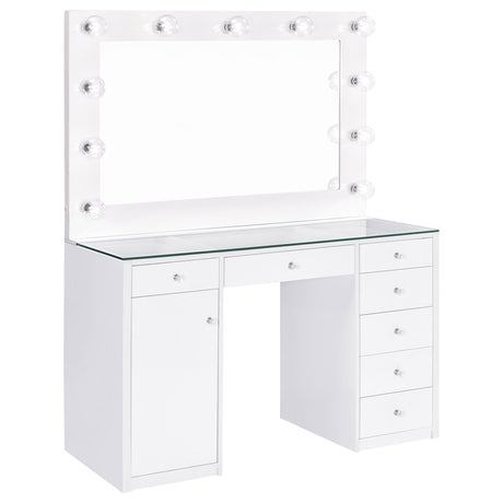 Acena Makeup Vanity Table with LED Mirror - Furniture World