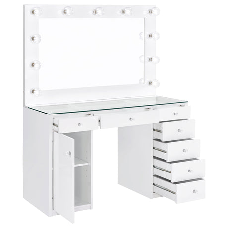 Acena Makeup Vanity Table with LED Mirror - Furniture World