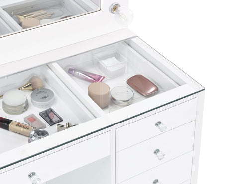 Acena Makeup Vanity Table with LED Mirror - Furniture World