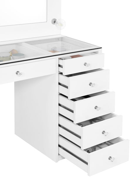 Acena Makeup Vanity Table with LED Mirror - Furniture World