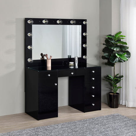 Acena Makeup Vanity Table with LED Mirror - Furniture World