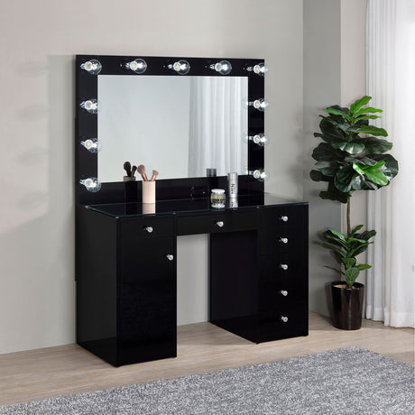 Acena Makeup Vanity Table with LED Mirror - Furniture World