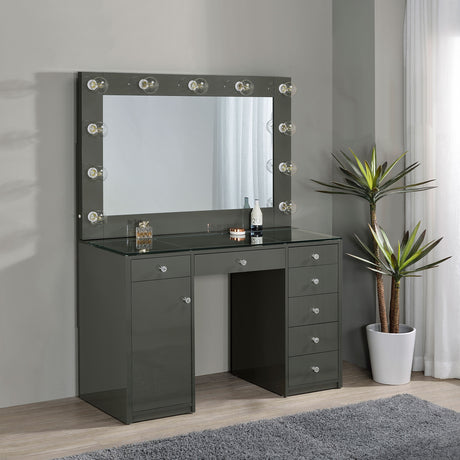 Acena Makeup Vanity Table with LED Mirror - Furniture World