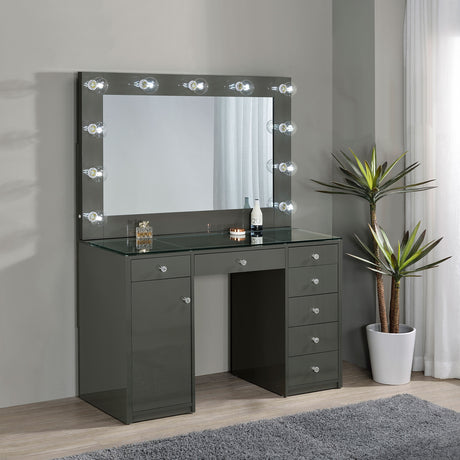 Acena Makeup Vanity Table with LED Mirror - Furniture World