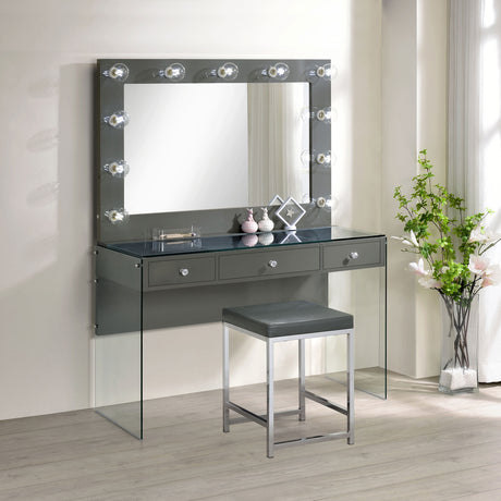 Afshan Makeup Vanity Table with LED Mirror - Furniture World